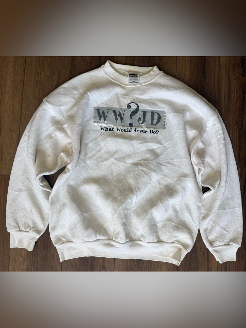 Vintage 1990's WWJD What Would Jesus Do?  Sweatshirt Tultex USA Sz XL